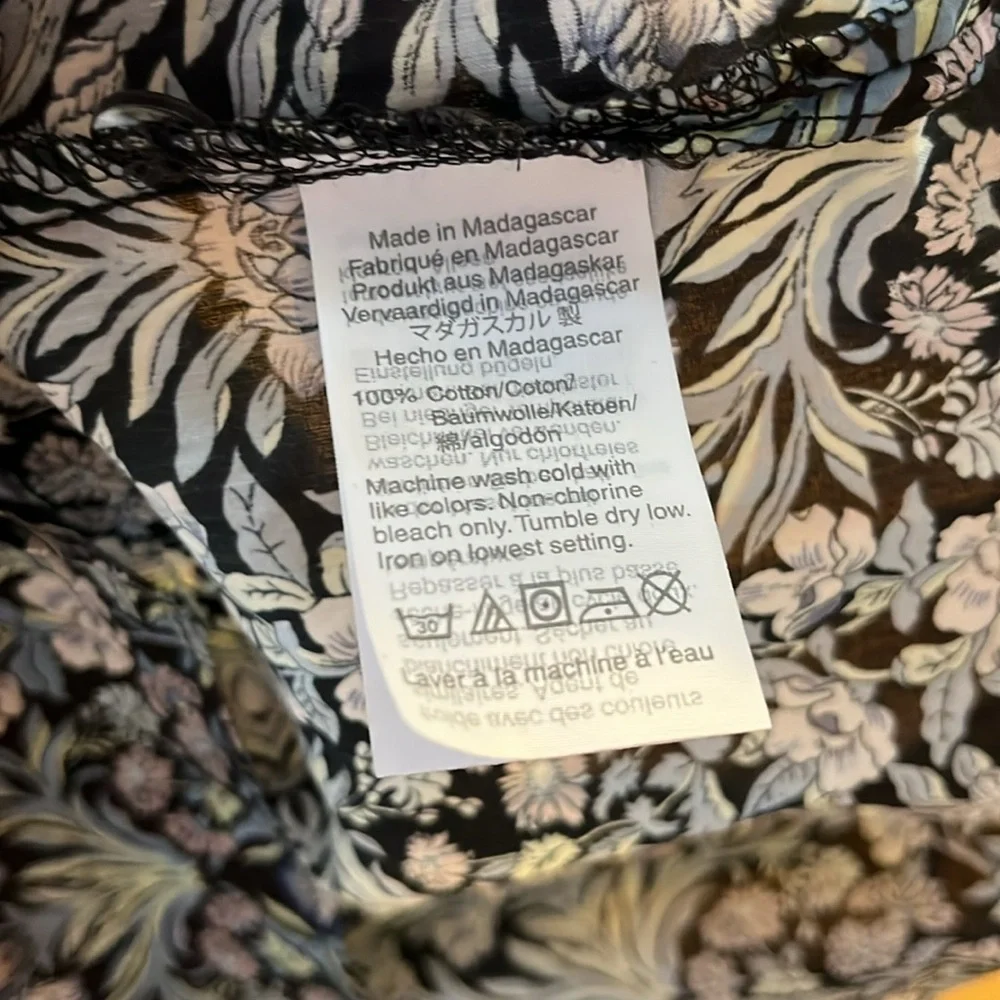 J.Crew Liberty Sambourne Ruffle Floral Puff sleeves Cotton Blouse size S